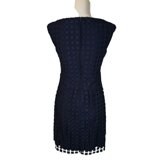 Lauren Ralph Lauren Lace Dress Women Size 4P Navy Career Event Classic Feminine - Picture 2 of 8